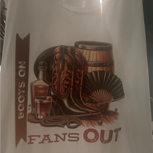 Western Party Tank Top - White - Picture 1 of 2